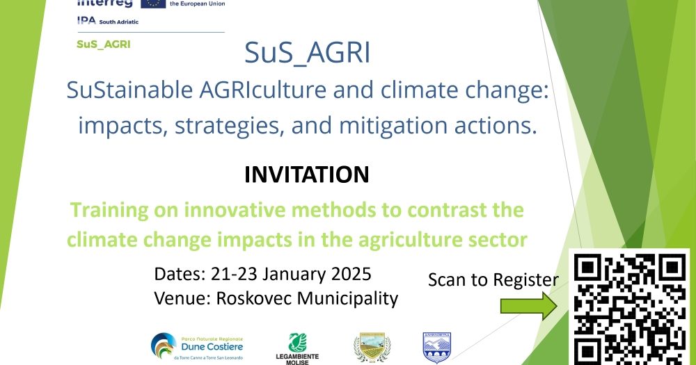 SuS_AGRI - Invitation for training on innovative methods to compare the impacts of climate change in the agricultural sector